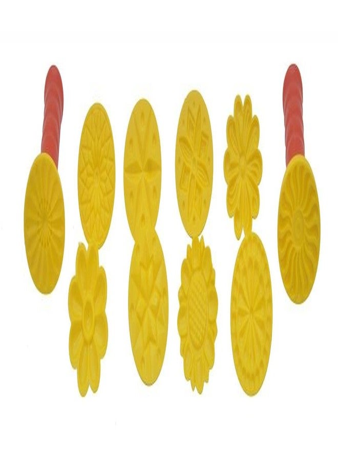 دي أس مجموعة طوابع بيدا دي إس 10 | مكبس قوالب حلوى هندية | حجم كبير 3.8 سم | متعدد الألوان - Image 2